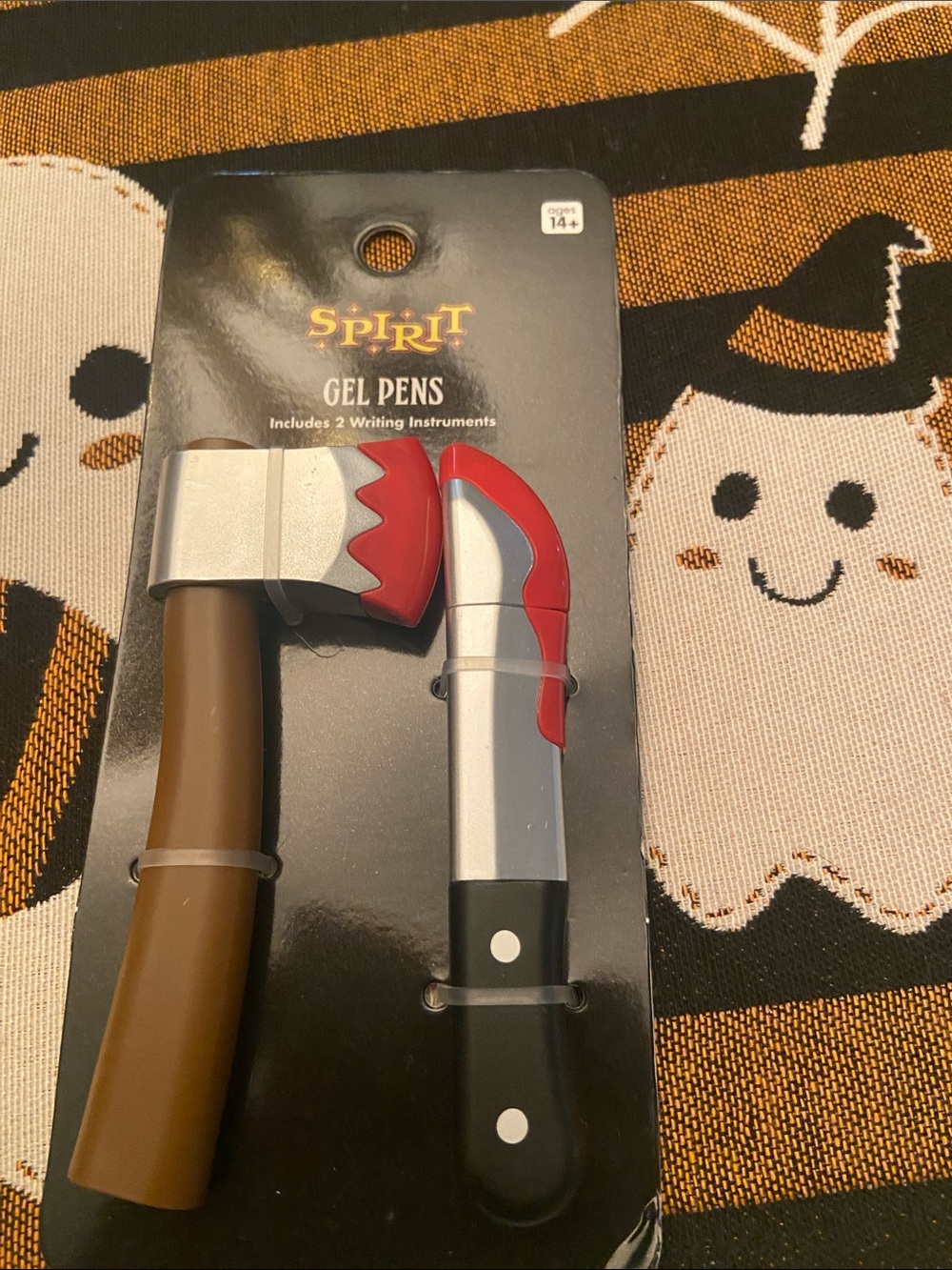 Spirit Halloween Novelty Axe & Knife Gel Pen Set - Brown, Red, Silver, Black